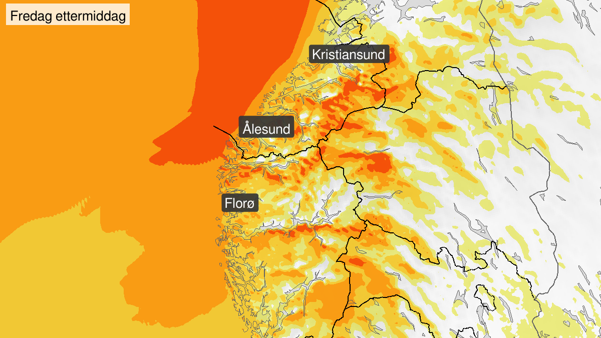 Kraftige vindkast, gult nivå, Sogn og Fjordane, 21 February 11:00 UTC til 21 February 16:00 UTC.