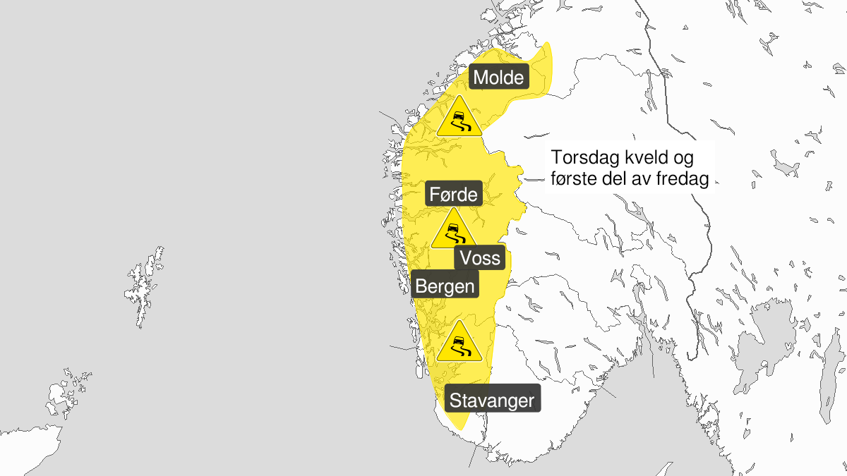 Kart over Is, gult nivå, Indre strøk av Møre og Romsdal, Vestland og Rogaland, 2023-12-14T18:00:00+00:00, 2023-12-15T11:00:00+00:00