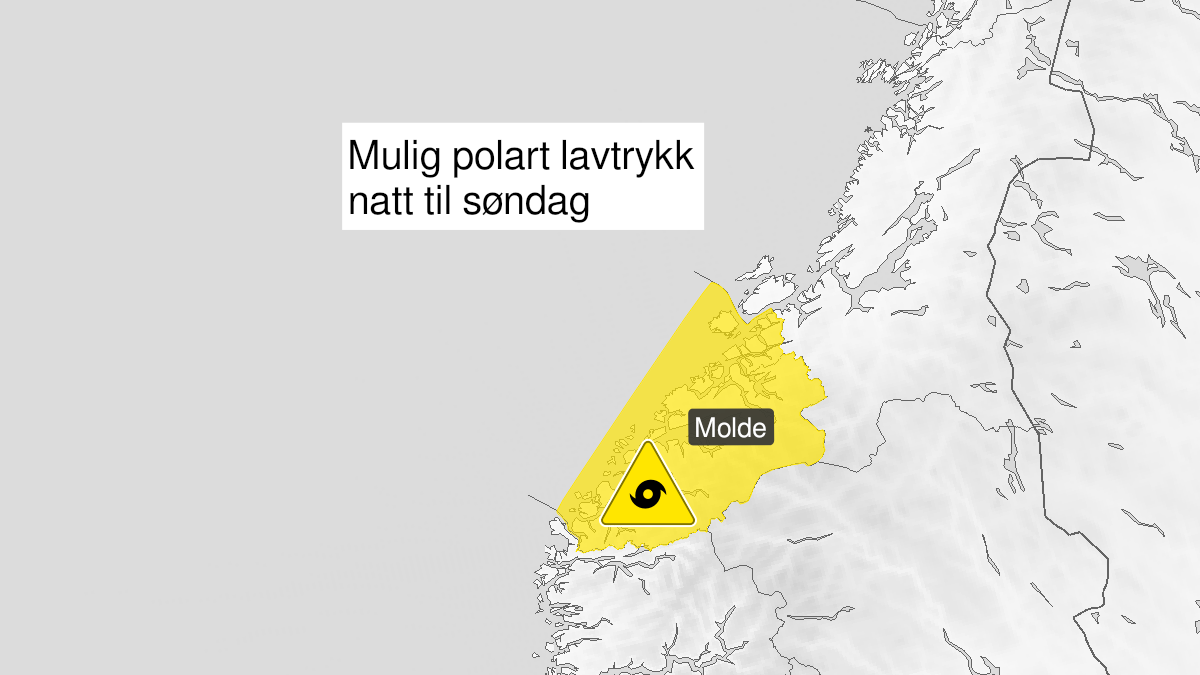 Kart over ikke fare for polart lavtrykk, grønt nivå, Møre og Romsdal, 07 March 05:00 UTC til 07 March 06:00 UTC.