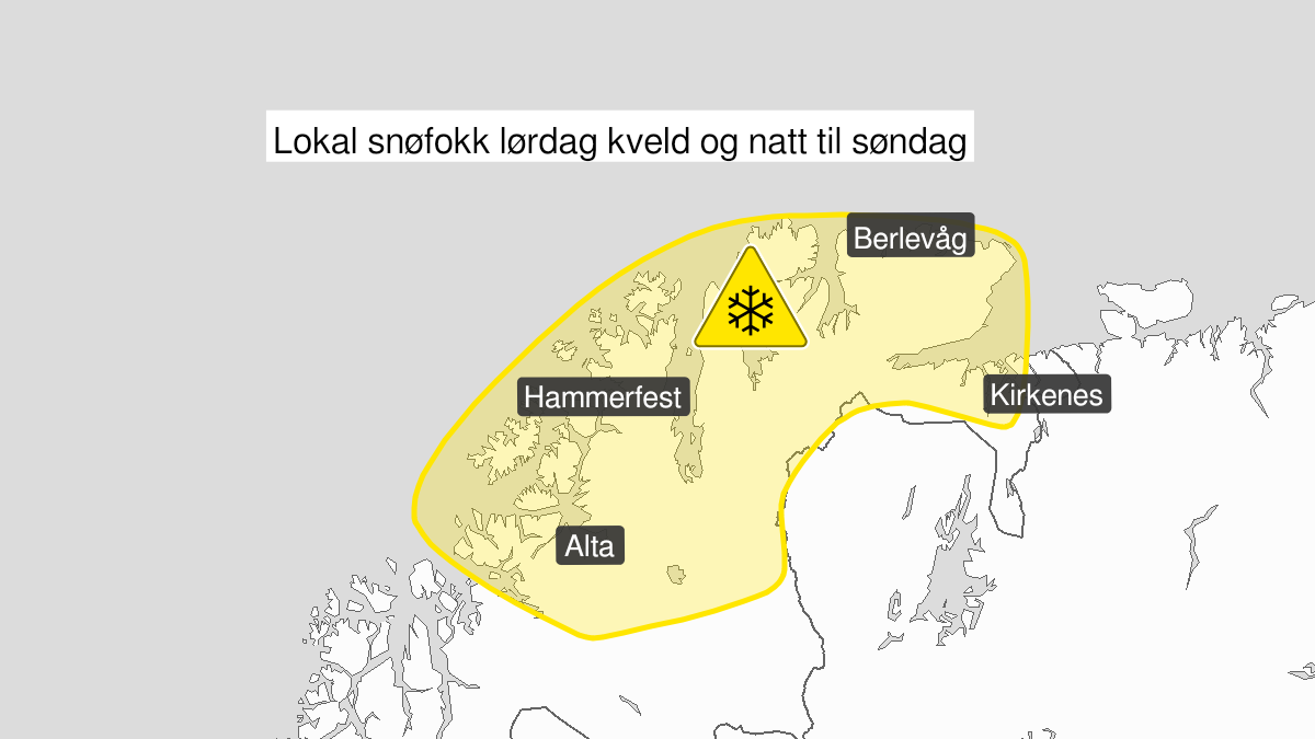 Kart over kraftig snøfokk, gult nivå, Kyst- og fjordstrøkene i Finnmark, 09 April 17:00 UTC til 10 April 04:00 UTC.