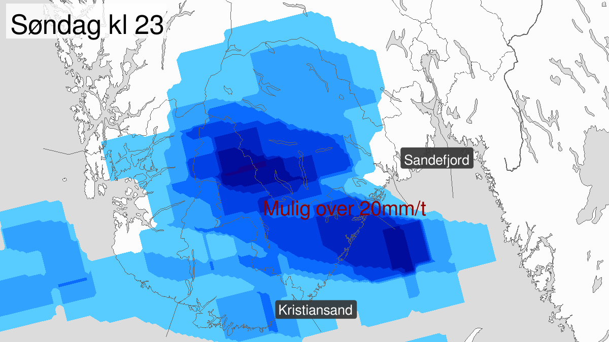 Kraftige regnbyger pågår, gult nivå, Telemark og Agder, 28 July 13:00 UTC til 28 July 23:00 UTC.