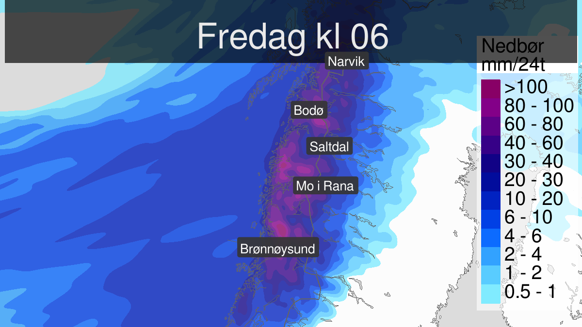 Mye regn, gult nivå, Helgeland og Salten, 28 March 06:00 UTC til 29 March 06:00 UTC.