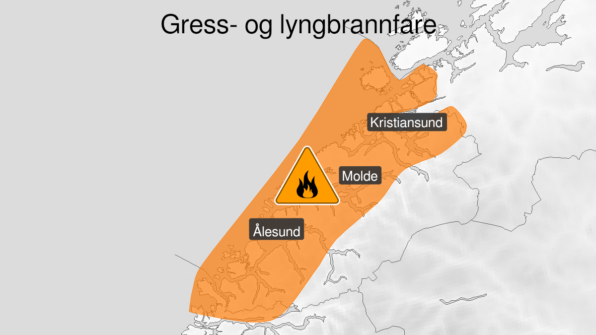 Kart over Stor skogbrannfare, oransje nivå, Ytre strøk av Møre og Romsdal, 2022-11-24T10:00:00+00:00, 2022-12-02T12:00:00+00:00