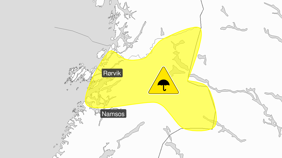 Mye regn, gult nivå, Namdalen, 28 December 23:00 UTC til 29 December 23:00 UTC.