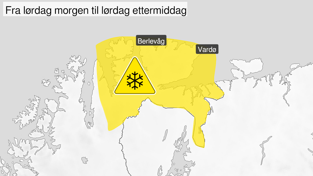 Map of blowing snow, yellow level, Øst-Finnmark, 06 November 06:00 UTC to 06 November 15:00 UTC.
