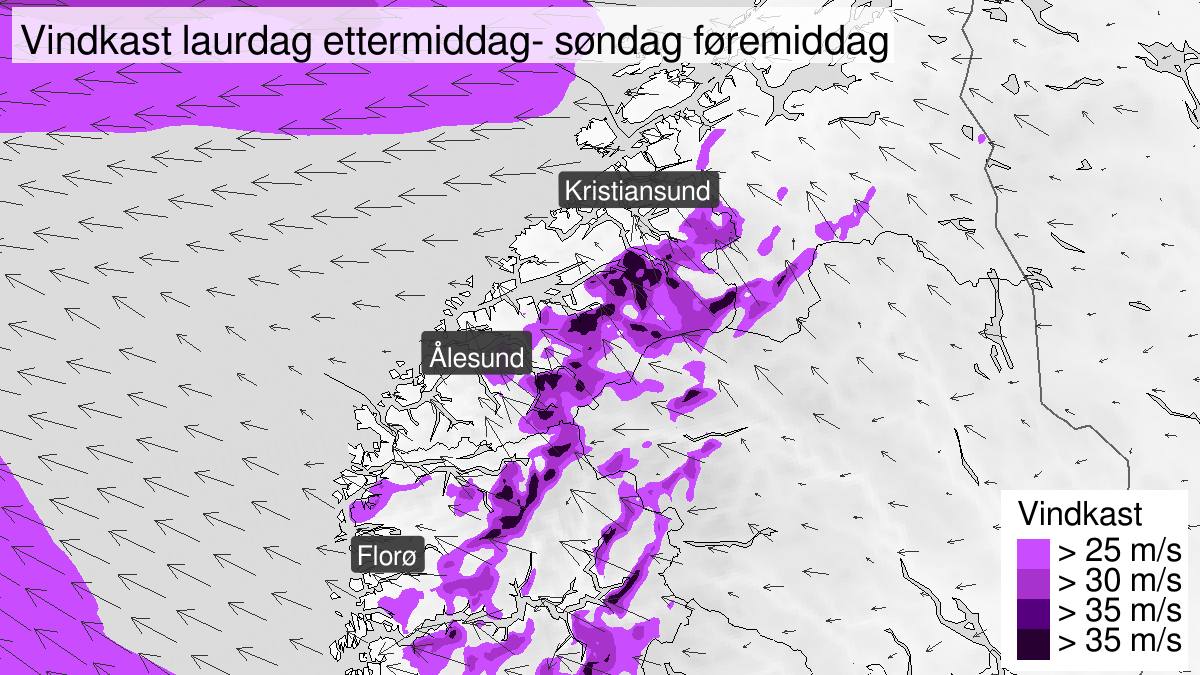 Strong wind gusts, yellow level, Sogn, Fjordane og Møre og Romsdal, 29 February 11:00 UTC to 01 March 11:00 UTC.