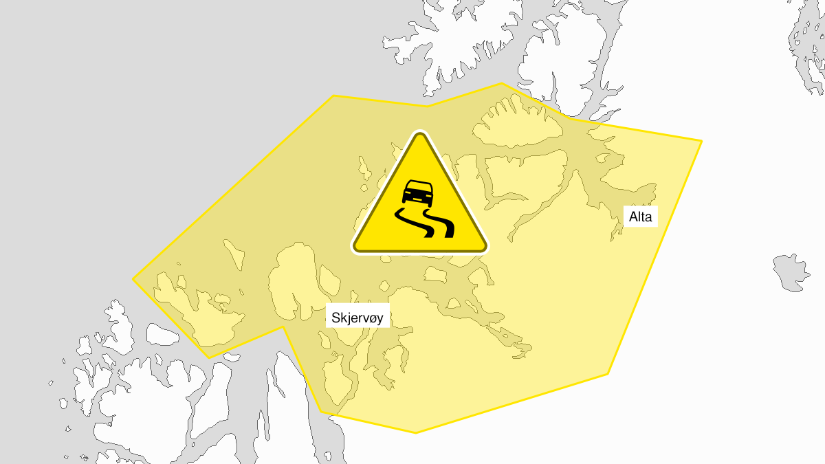 Map over Ice, yellow level, Parts of Troms and Finnmark, 2023-10-11T09:40:00+00:00, 2023-10-11T16:00:00+00:00