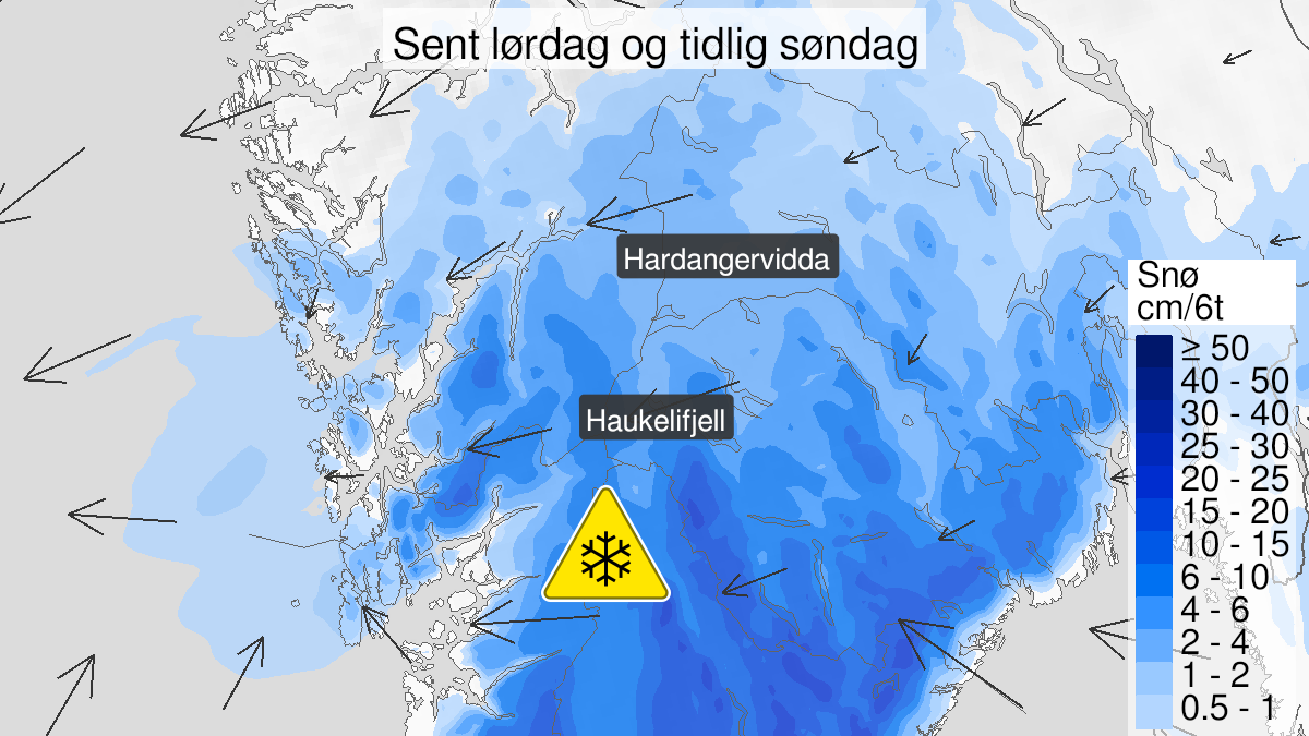 Kart over Kraftig snøfokk, gult nivå, Høyfjellsoverganger, 2023-01-14T17:00:00+00:00, 2023-01-15T03:00:00+00:00