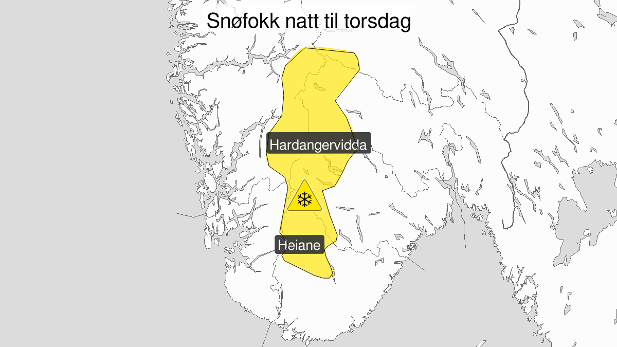 Kart over Kraftig snøfokk, gult nivå, Langfjella, 2023-11-08T21:00:00+00:00, 2023-11-09T04:00:00+00:00