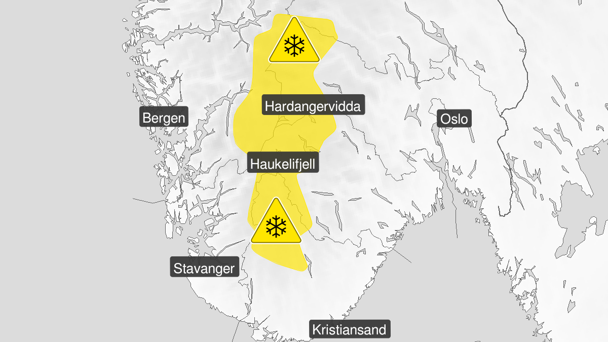Kart over kraftig snøfokk, gult nivå, Langfjella, 29 March 17:00 UTC til 30 March 06:00 UTC.