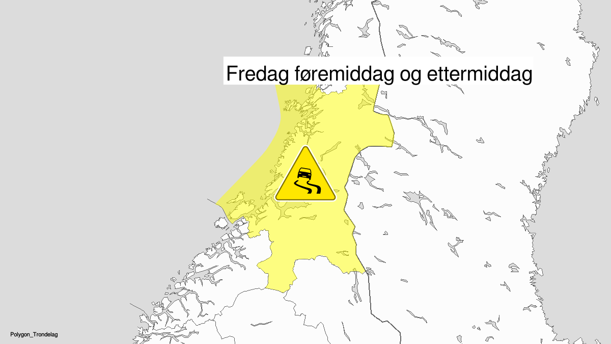 Is, gult nivå, Trøndelag, 20 December 08:00 UTC til 20 December 16:00 UTC.