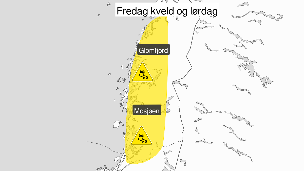 Map over Ice, yellow level, Southern part of Nordland, 2023-11-03T20:00:00+00:00, 2023-11-04T17:00:00+00:00
