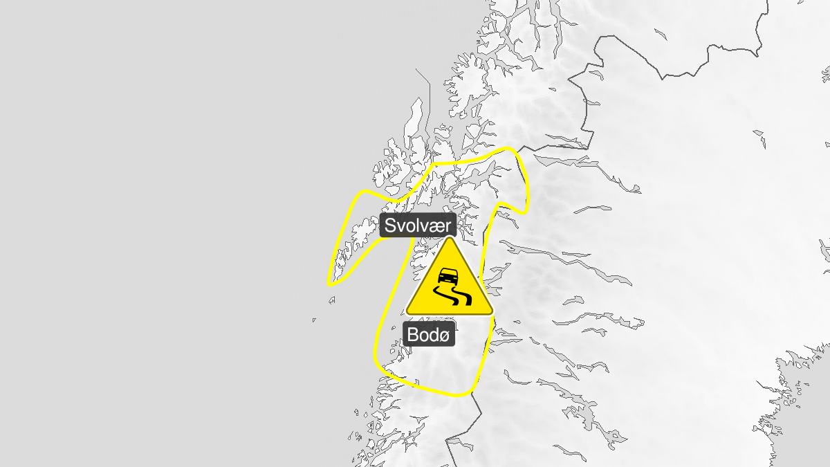 Kart over is, gult nivå, Saltfjellet, Salten, Ofoten og Lofoten, 20 March 09:00 UTC til 20 March 17:00 UTC.