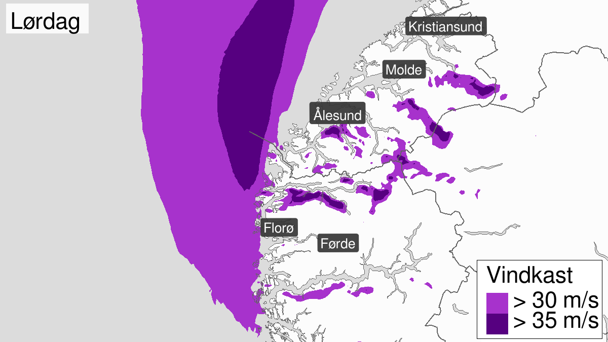Kraftige vindkast, gult nivå, Sogn og Fjordane og Sunnmøre, 11 January 00:00 UTC til 11 January 10:00 UTC.