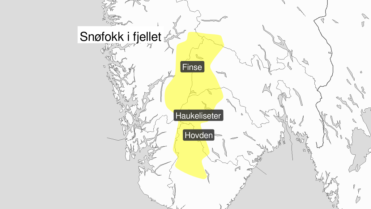 Kraftig snøfokk, gult nivå, Langfjella, 11 February 12:00 UTC til 12 February 03:00 UTC.