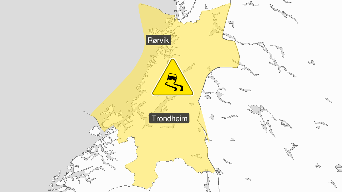 Is, gult nivå, Trøndelag, 28 December 02:00 UTC til 29 December 06:00 UTC.