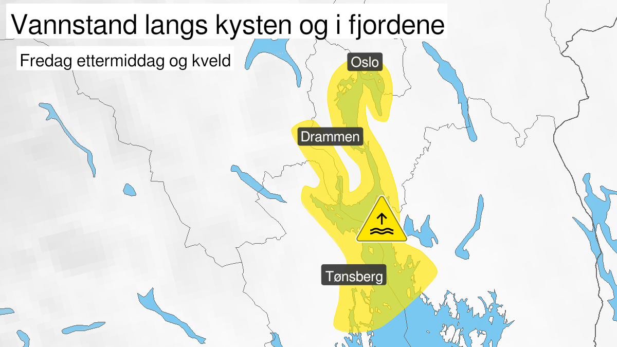 Map over High water level, yellow level, Parts of Oslofjorden, 2024-08-23T14:00:00+00:00, 2024-08-23T22:00:00+00:00