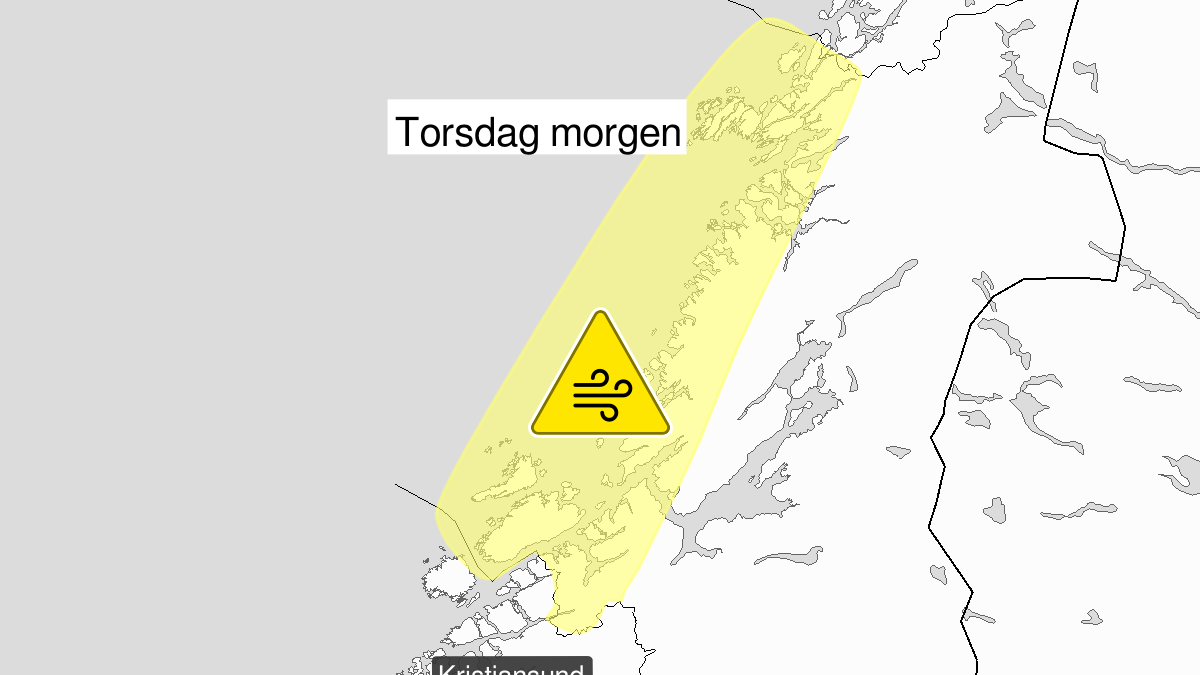 Kraftige vindkast, gult nivå, Trøndelag, 05 December 04:00 UTC til 05 December 12:00 UTC.